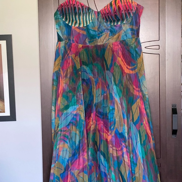 Hutch Anthropologie Plus Size Pleated Multi Colored Dress NWT - Picture 6 of 11